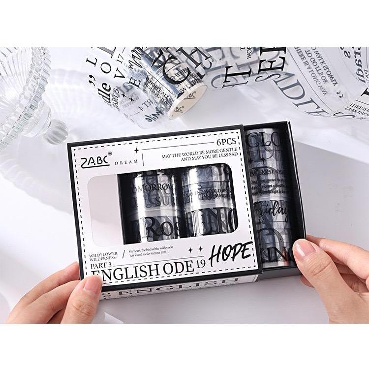 (1Box) Washi Tape 50mmx2m Seri Gaya Inggris Sticker Aesthetic Dekorasi Journal Vintage Retro Scrapbo
