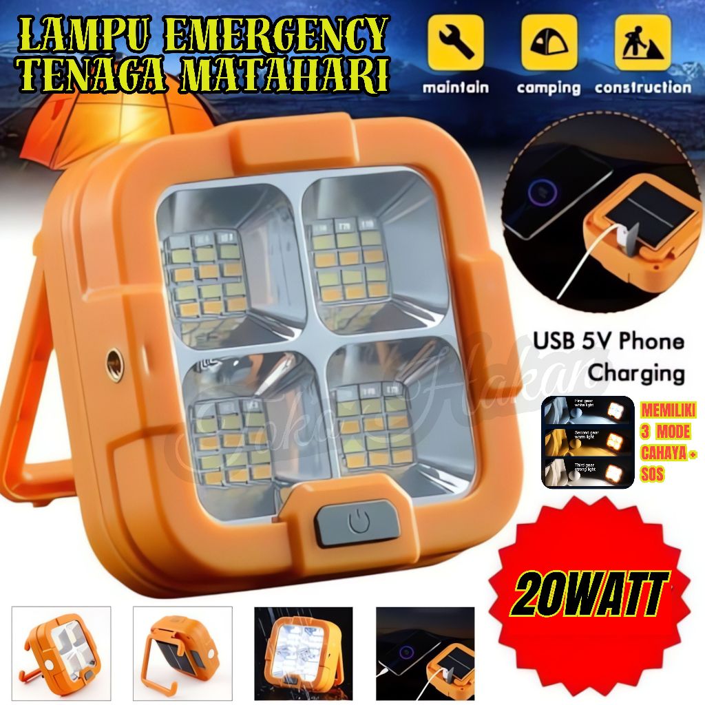 Lampu Emergency Tenaga Matahari Panel Surya - Solar Light Lampu Panel Surya Mitsuyama MS-511 Senter 