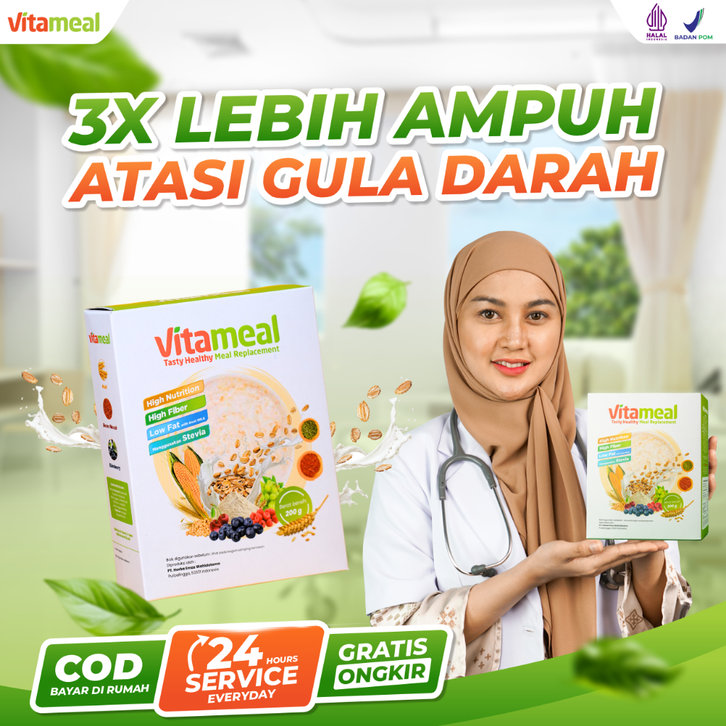 

Vitameal Multigrain Isi 200 gram Sereal Sehat Mengatasi Gula Darah dan Kolesterol dalam Tubuh