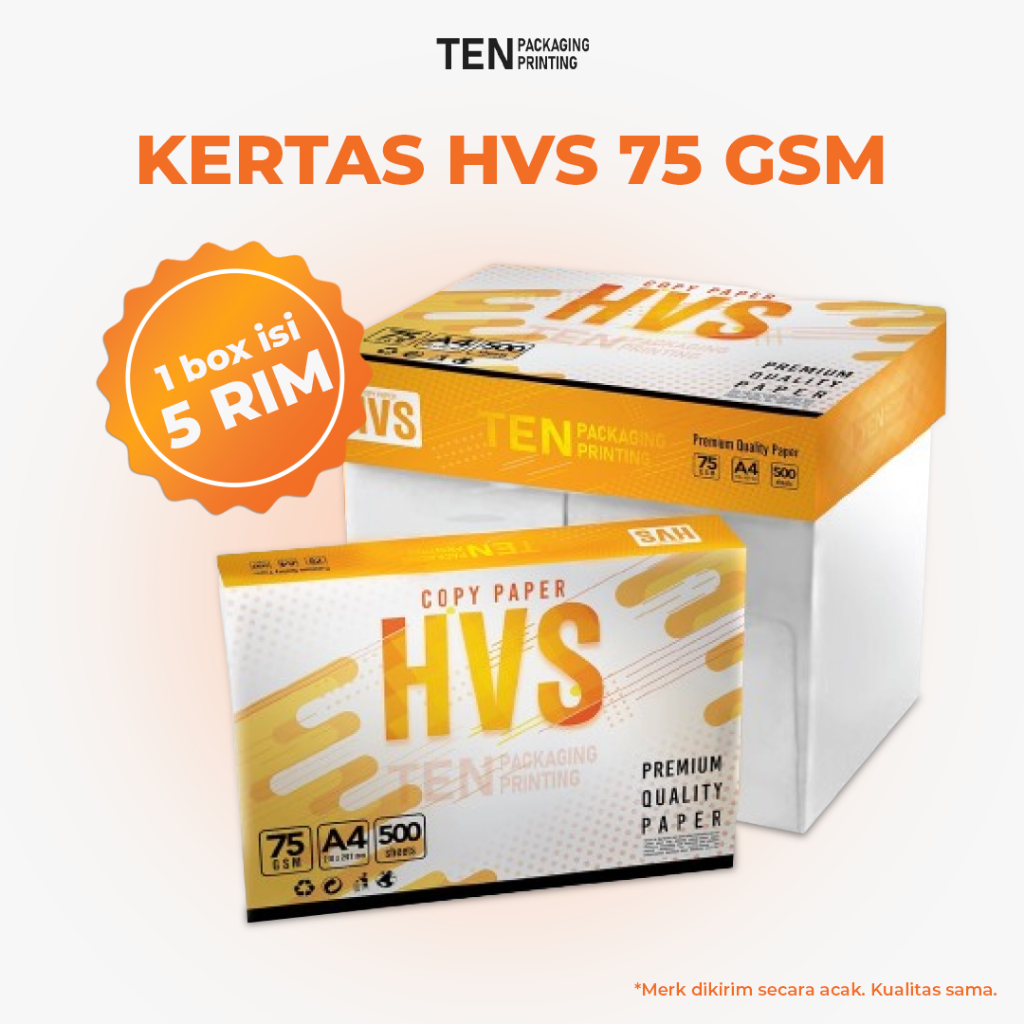 

(1 Box) Kertas HVS A4 F4 75gr Termurah Copy Paper - Isi 5 Rim