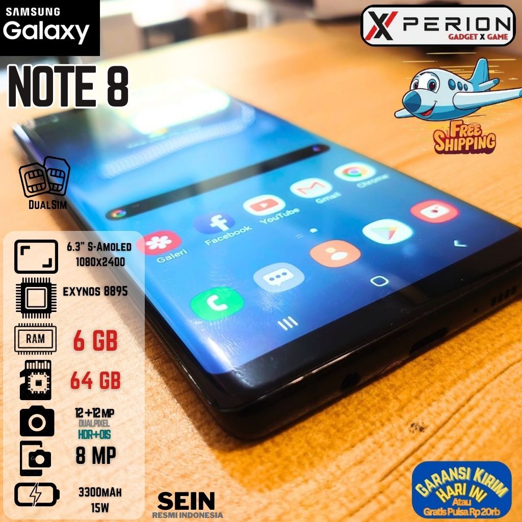 Samsung Galaxy Note 8 6/64gb second bekas mulus like new