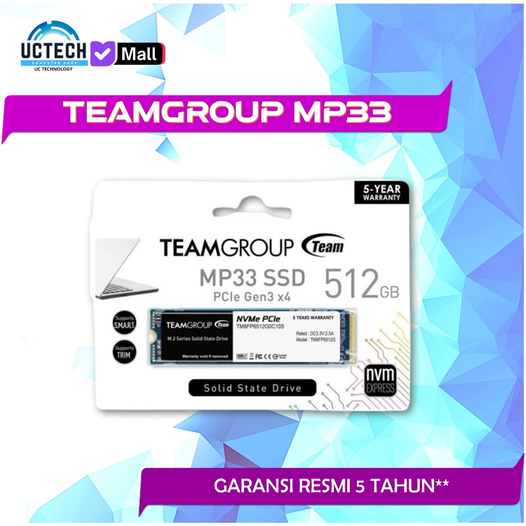 TeamGroup MP33 SSD 512GB NVMe PCie Gen3 x4