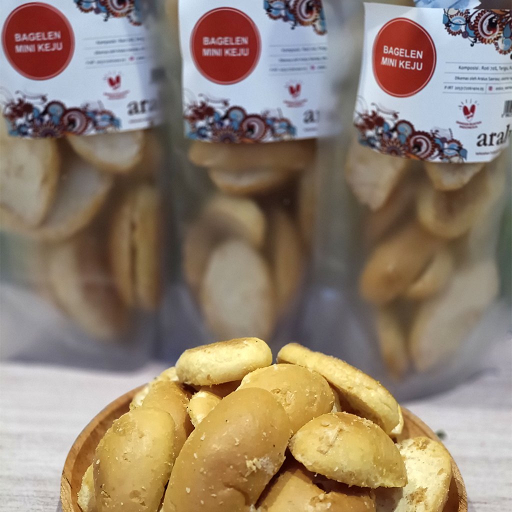 Aralus - Bagelen  mini keju - Roti kering dengan lapis keju premium