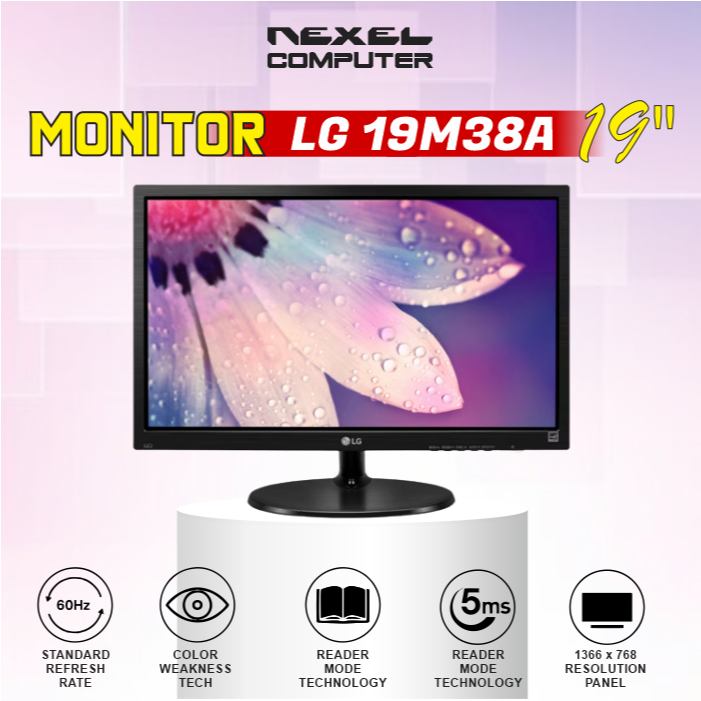Monitor LG 19M38A - B  | 19 LED VGA 18.5 Inch FULL HD