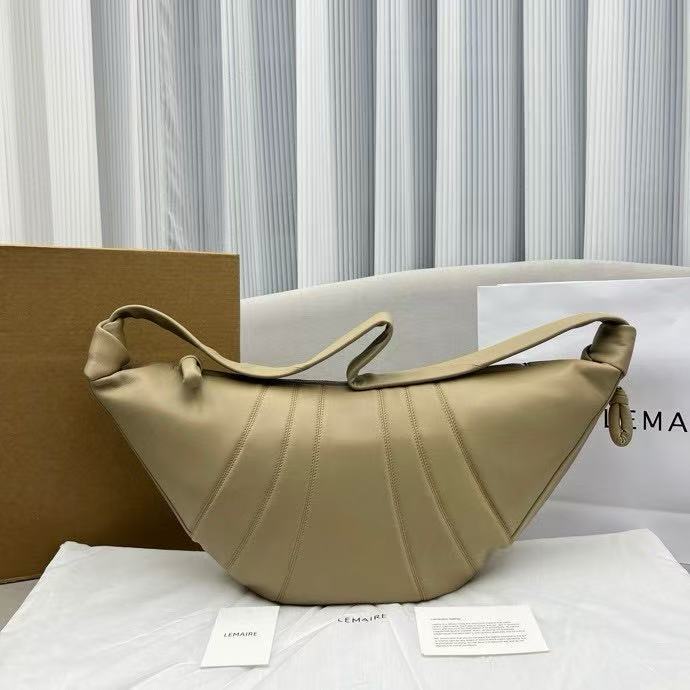 Lemaire Croissant Bull Horn Shoulder Bag Large Apricot 8820