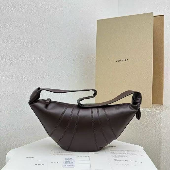 Lemaire Croissant cow horn shoulder bag large walnut color 8820