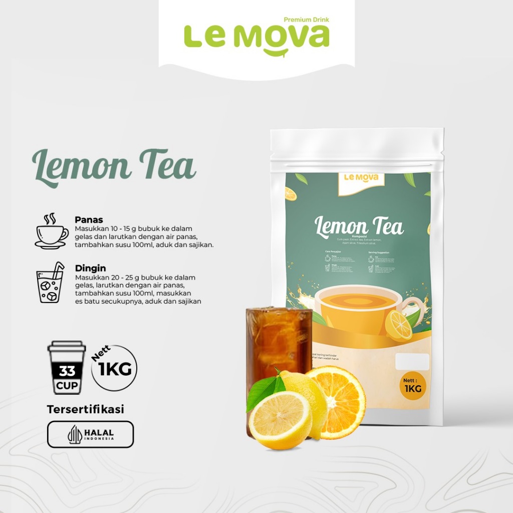 

LEMON TEA LEMOVA 1 KG / TEH LEMON / RATTUBEVERAGE