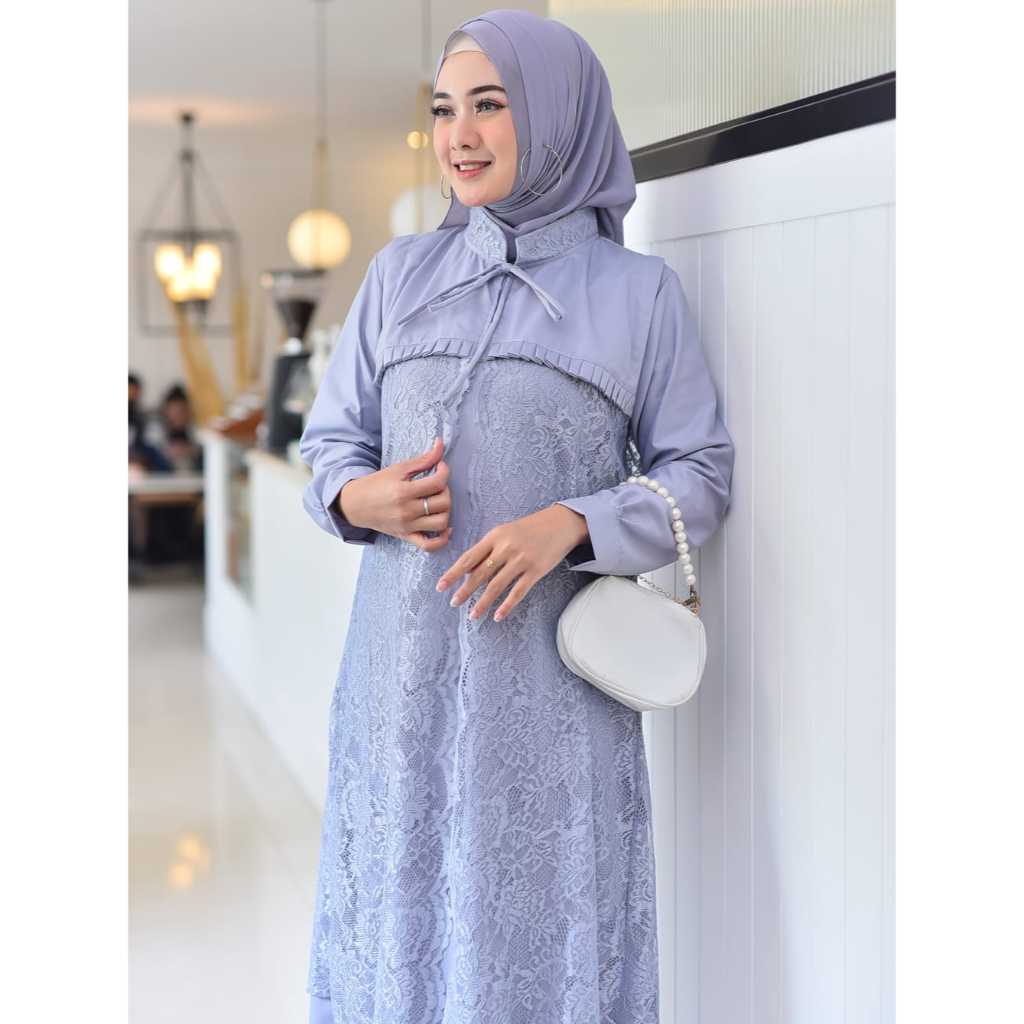 PO SERAGAM GAMIS BRUKAT SET INNER OUTER SWELLES DRESS