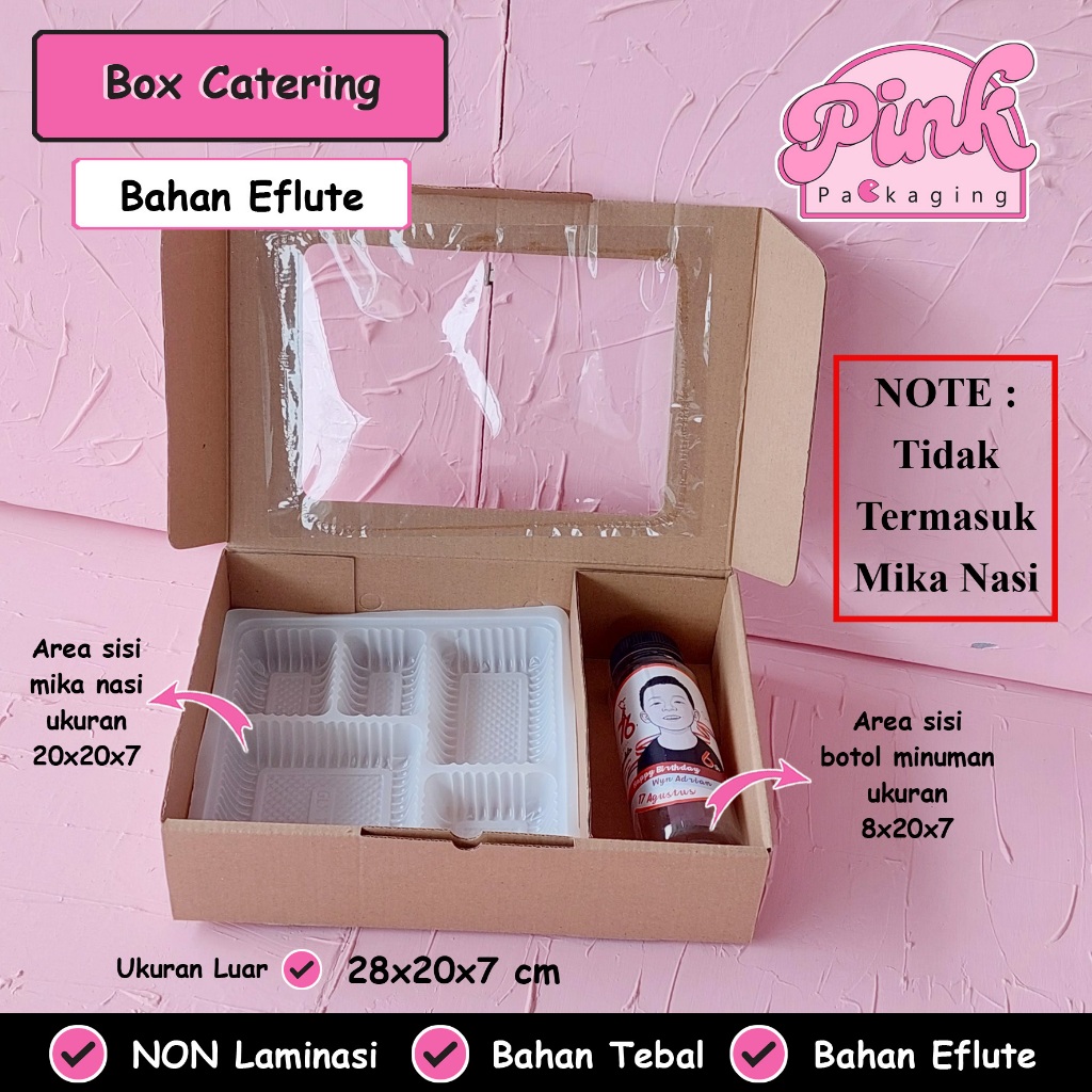 

Box EFLUTE Catering 28x20x7 cm Window Dus Hampers Nasi Box Kotak Murah & Tebal kotak catering nasi
