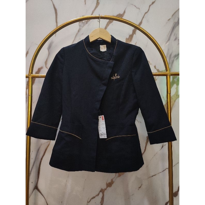 Blazer hitam kancing samping tangan7/8 LD90-92 size M CREATION IMAGE