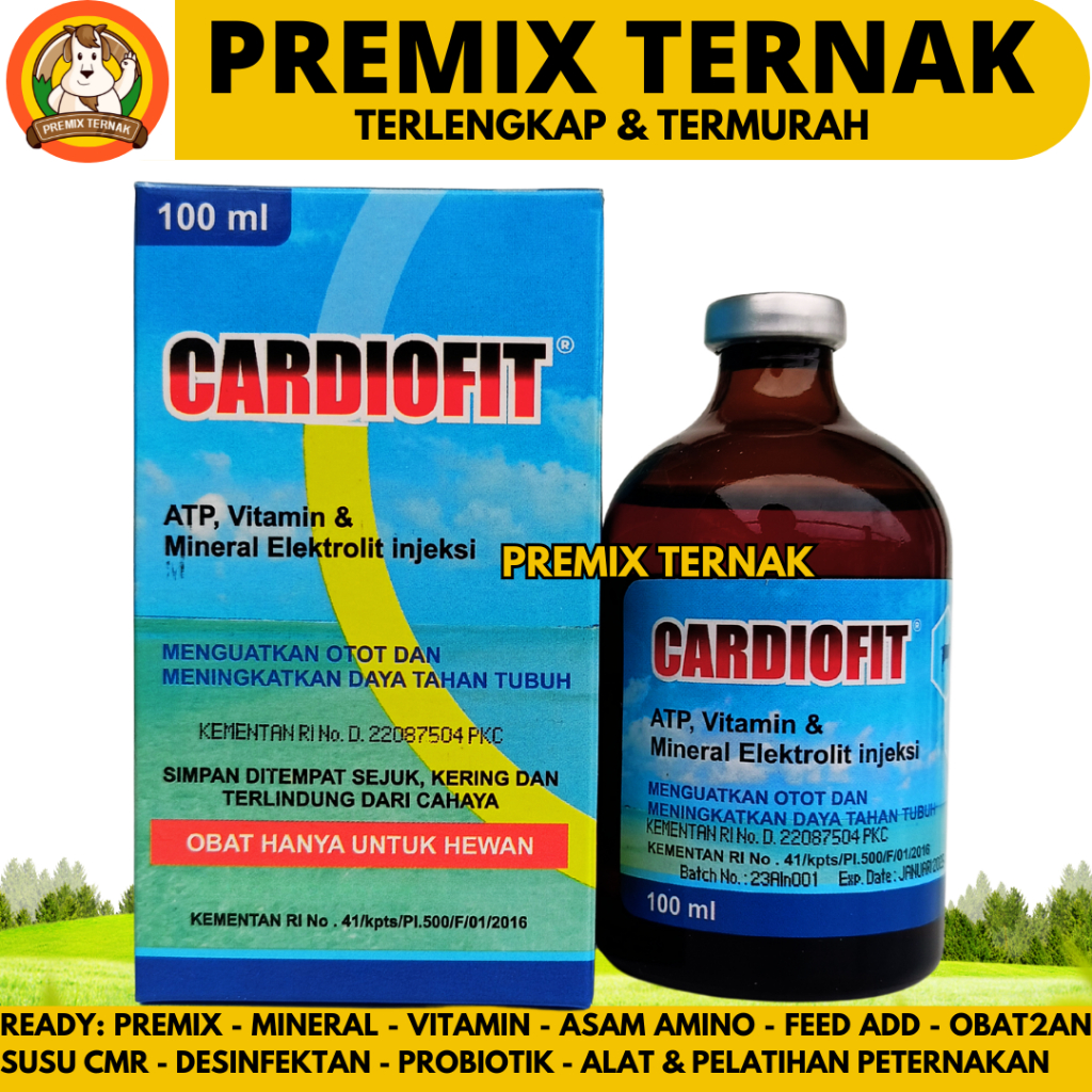 CARDIOFIT 100 ml - Obat Sapi Ambruk Vitamin Mineral Penguat Otot Ternak Sapi Kambing Domba Kerbau