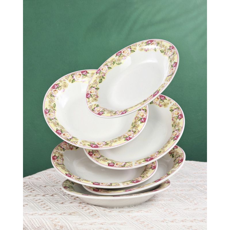 Set Piring makan VICENZA 9.25 inch Spa3620 Motif MAWAR 6 pcs Dinner Plate berbahan Porselain, alat s