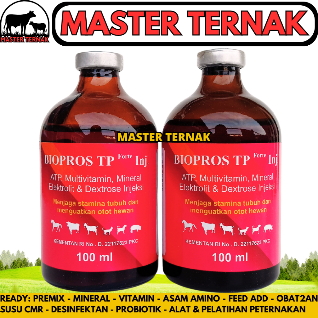 BIOPROS TP FORTE 100ML - Vitamin Hewan Energi Instan Penguat Otot & Daya Tahan Stamina Tubuh Ternak