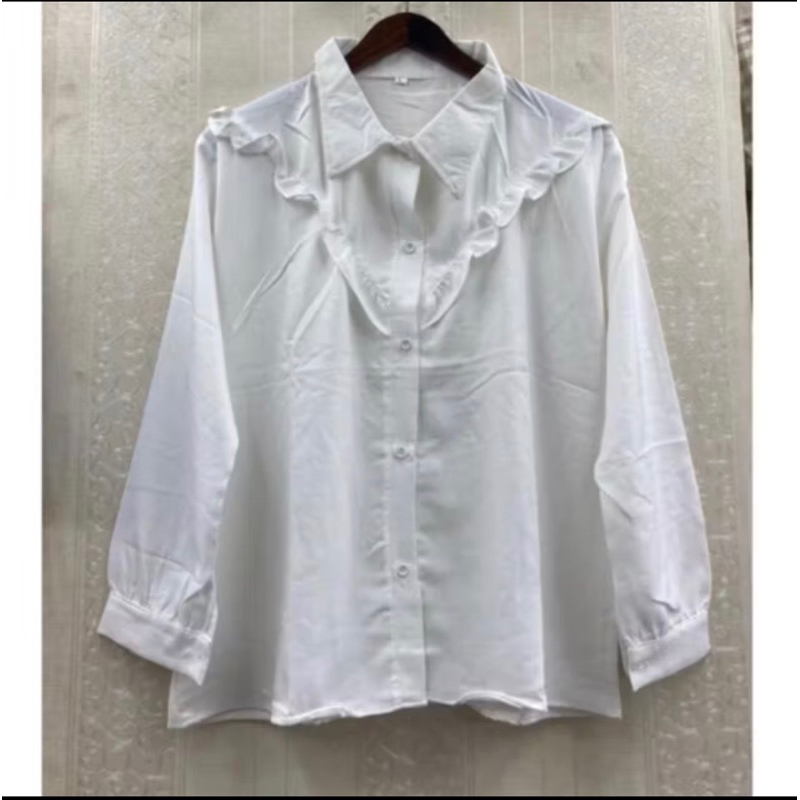 Kemeja wanita terbaru//kemeja kerja putih//atasan wanita putih//blouse putih wanita rempel