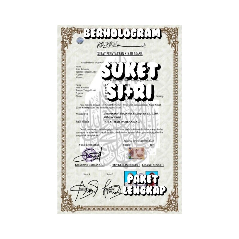 

suket nkh sr lengkap berhologram