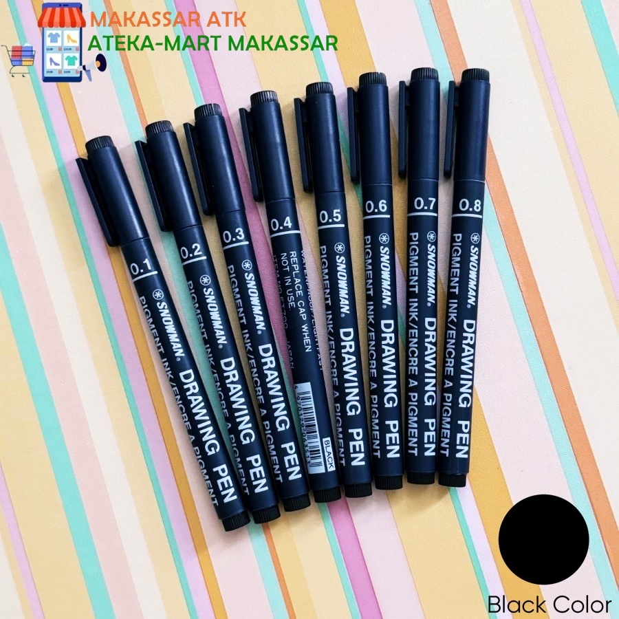 

[PCS] SNOWMAN DRAWING PENS PEN GAMBAR HITAM BIRU MERAH