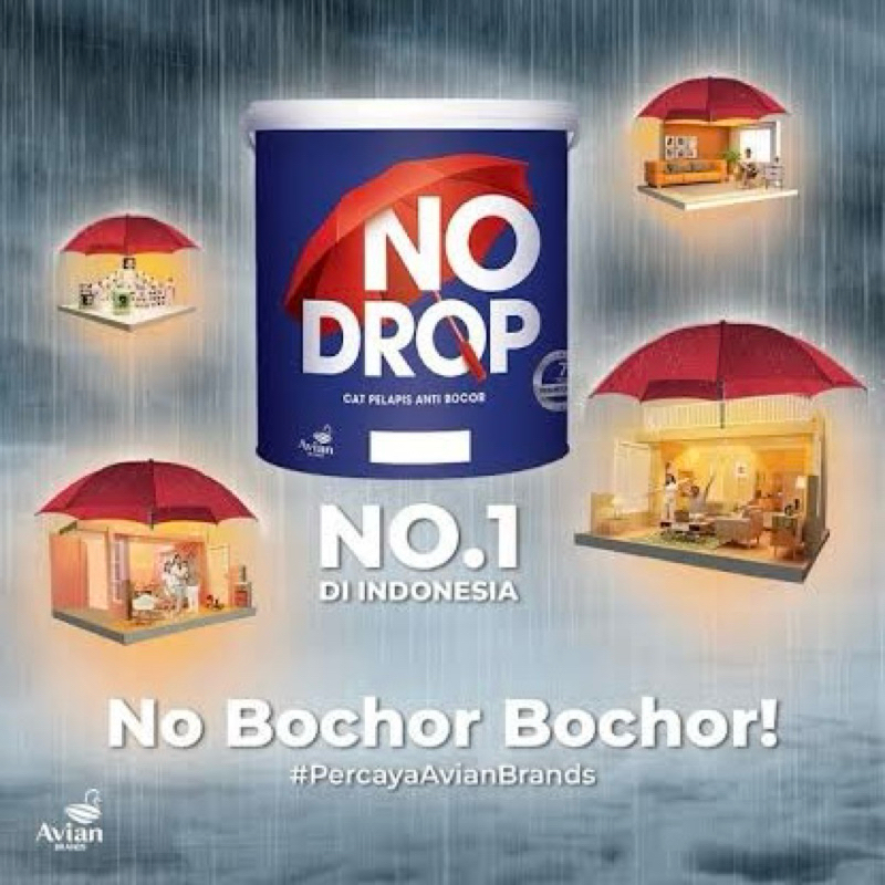 BONUS KUAS No Drop 4 Kg Cat Tembok 1 Galon Cat Abu Cat Putih Cat Waterproofing Cat Eksterior MURAH