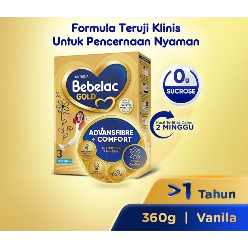 

bebelac gold 3 susu bubuk vanila 360gr