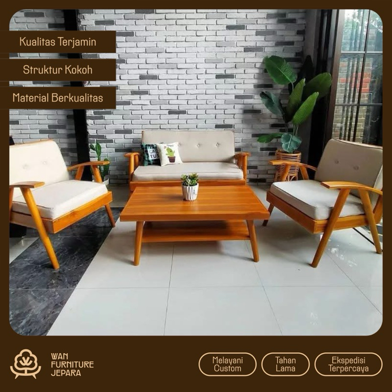 kursi tamu jengki minimalis kayu jati