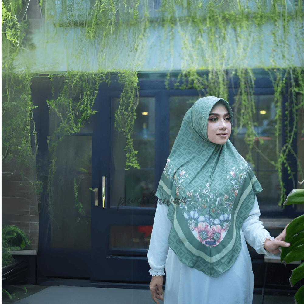 Hijab Bergo instan Motif Premium jilbab instan terbaru l Bergo Printing Syar'i Muslim Wanita Syari