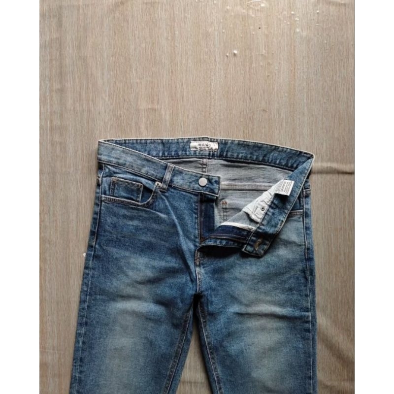 Celana jeans pria indigo denim non selvedge original