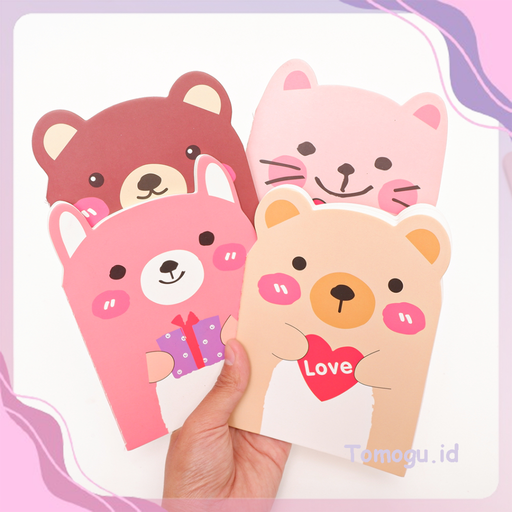 

Notebook A6 Animal Note Book Buku Catatan Memo Lucu Diary Hewan Beruang Kucing Anjing
