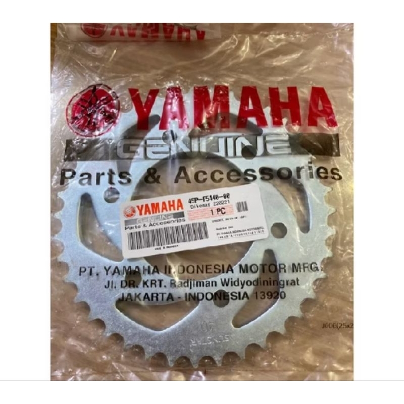 Gear komplit depan belakang + rantai 45P Yamaha Byson old Byson fi original