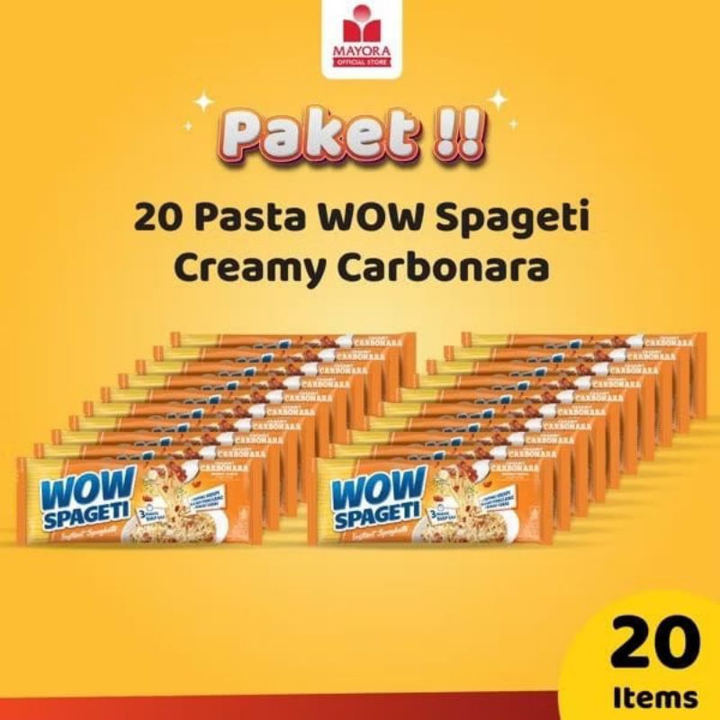 

WOW Spagetii Pasta Instant 20pcs Mix Rasa Carbonara Bolognese Aglio Olio| Wow Spagetii Viral