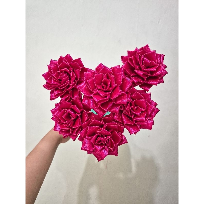 

BUNGA PITA SATIN/DAISY RIBBON FLOWER SATUAN PINK FANTA