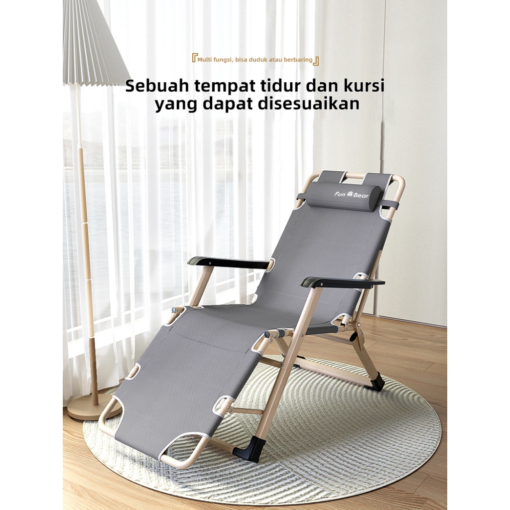 FunBear Kursi Malas Kursi Lipat Kursi Santai Lipat Tempat Tidur Lipat Portable Kursi Lipat Outdoor