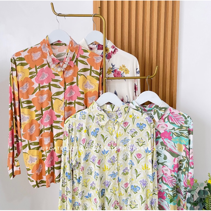 KEMEJA WANITA MOTIF RAYON XL/ KEMEJA MOTIF LD 110cm