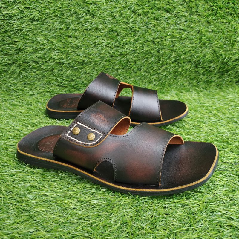 Sandal Selop Pria Kulit | Sandal Kulit Pria | Sandal Pria 100% Kulit Asli | Dr. iam 4023