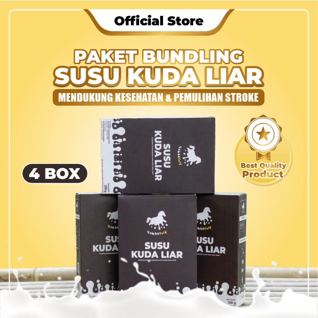 

SumbaGold - Susu Kuda Liar Ampuh Atasi Stroke Kebas dan Kesemutan - Paket Bundling 4Box