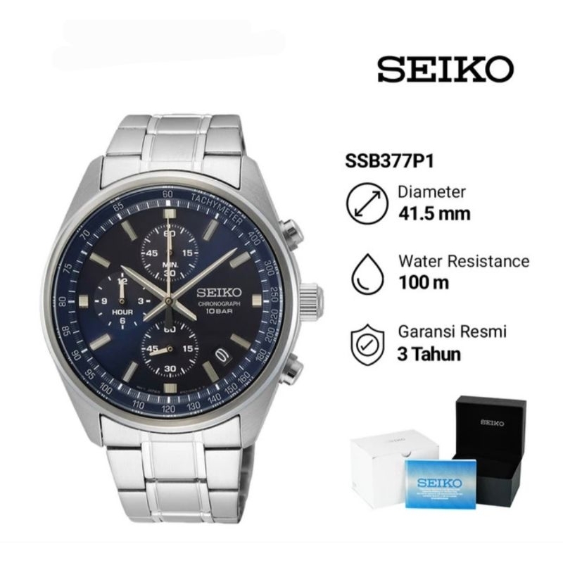 Seiko Chronograph SSB377P1 Jam Tangan Pria Original