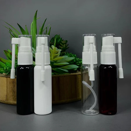 Botol Spray 30 Ml / Botol Pet 30 Ml - Tutup Spray Nasal Putih / Botol Nasal Spray 30 Ml