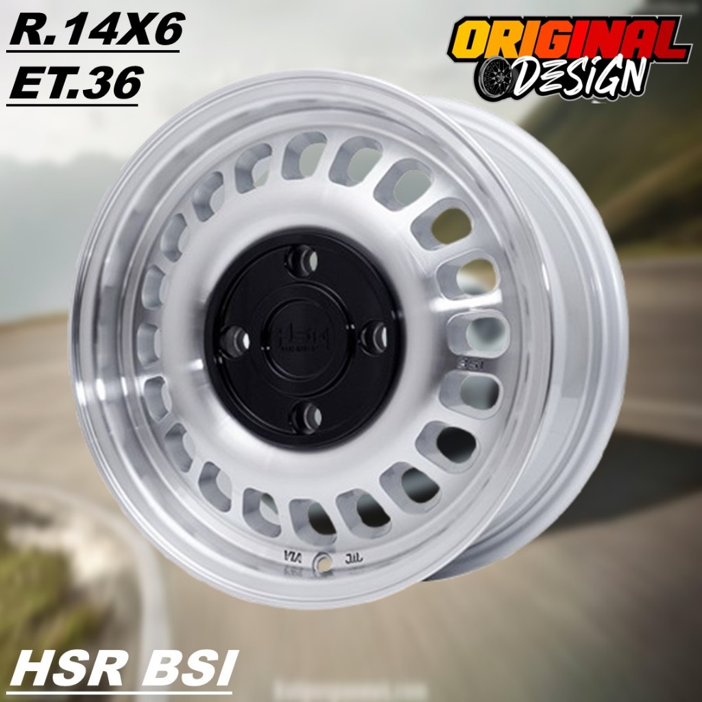 Velg Mobil Ring 14 HSR BSI R14 Lubang Baut 4 Warna Silver
