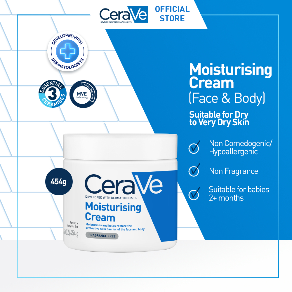 CeraVe Moisturising Cream 454g - Skin Barrier Repair Moisturizer with Ceramide for Dry to Very Dry S