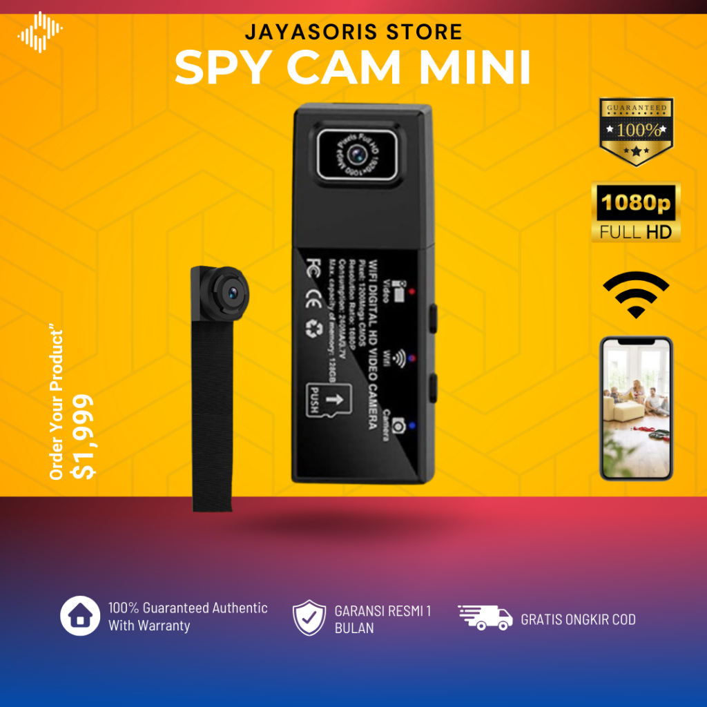 KAMERA PENGINTAI MINI WIFI TANPA KABEL CAMERA CCTV KECIL TERSEMBUNYI SPY CAM WIFI HIDDEN CAMERA JS14