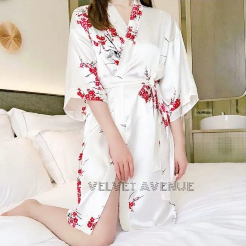 Kimono Make Up Bride Silk Polos Baju Tidur Kimono Mandi Sutra Cantik Murah High Quality Shein