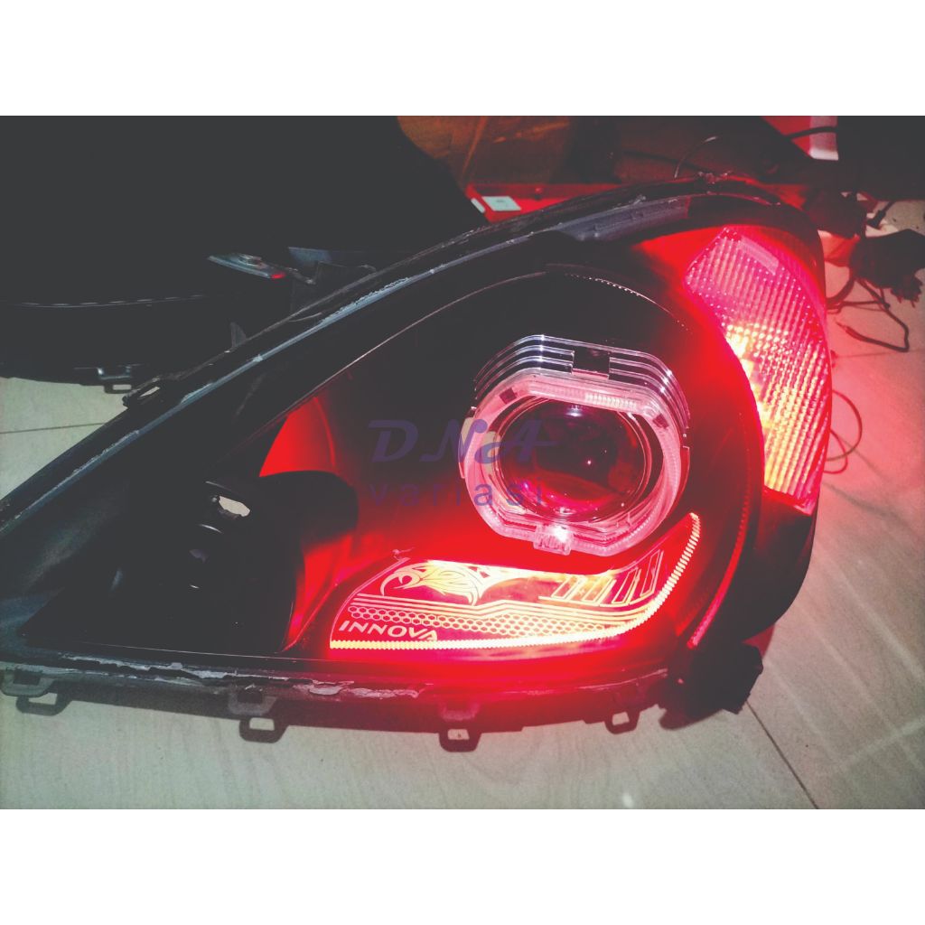 Slim L Frame DRL Lampu HeadlampMobil RunningSein LED Aplikasi RGB Lampu Depan Mobil Avanza dan Xenia
