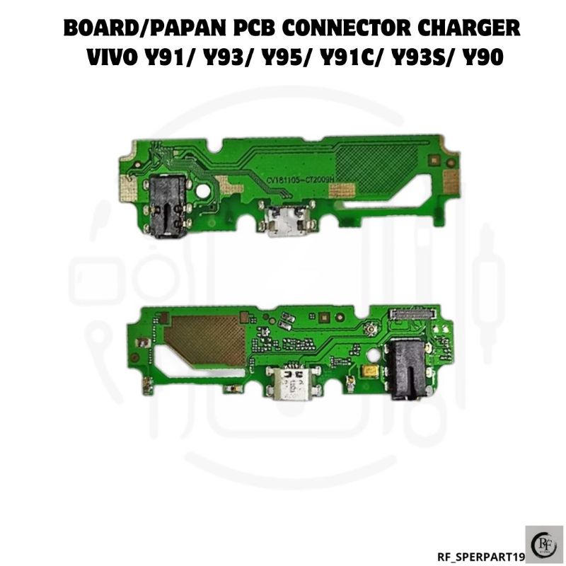 BOARD/PAPAN PCB CONNECTOR CHARGER VIVO Y91/ Y93/ Y95/ Y91C/ Y93S/ 90 ORIGINAL 100%