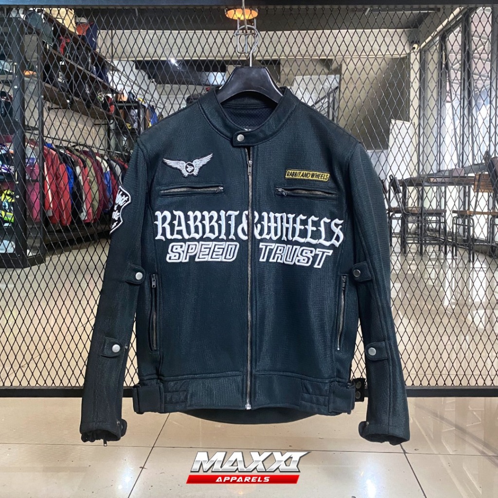Jaket motor Rabbit & wheels |  5Q50 Black | BB (55kg-60kg) | Original Rabbit & Wheels Jaket Windproo