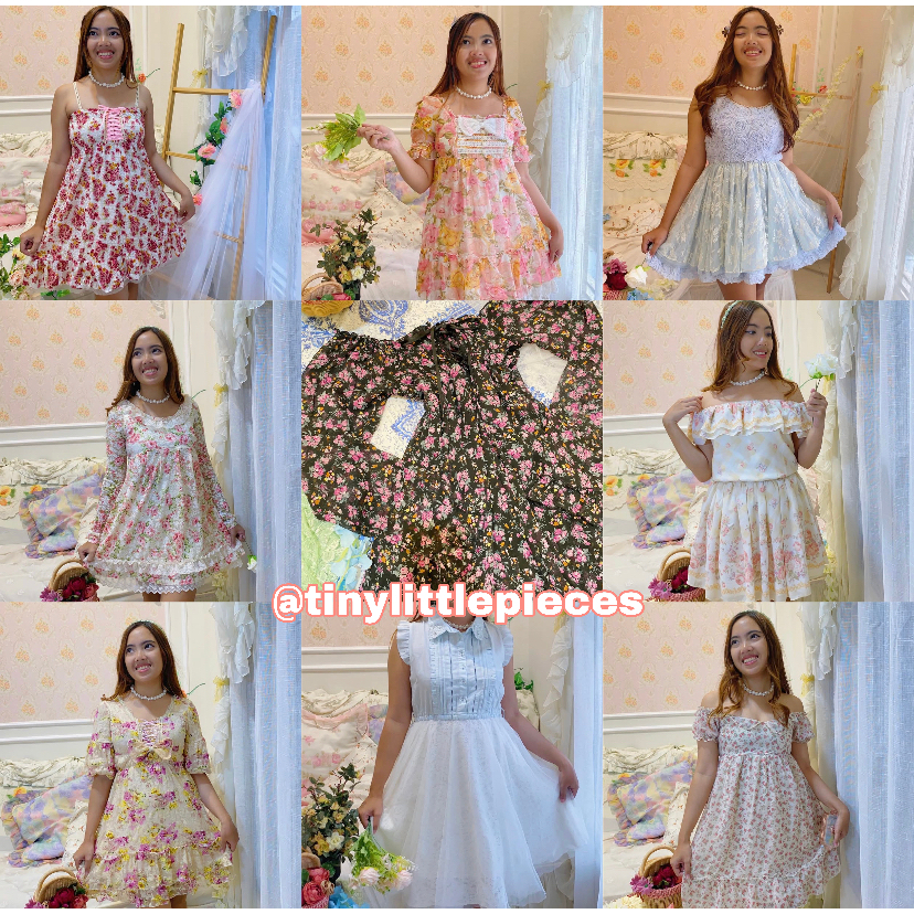 (DRS2) Kawaii Dress Liz Lisa Mezzo Piano Cottagecore Fairycore Coquette Princesscore Floral Brukat B