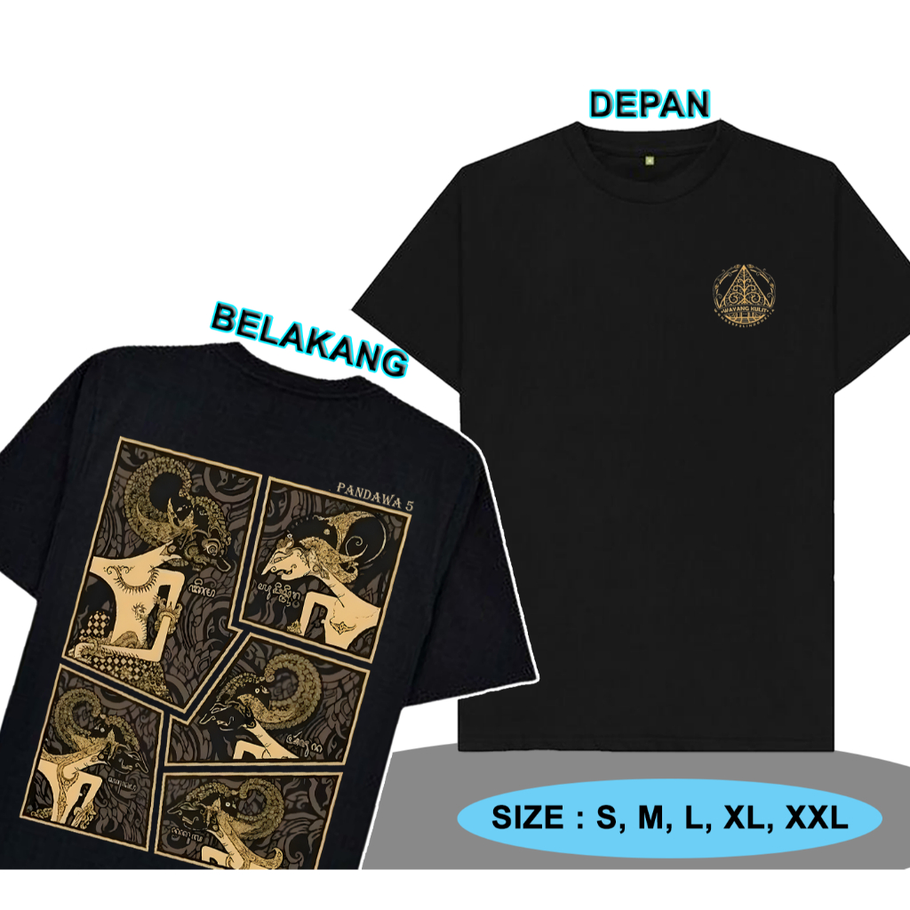Kaos Baju Pandawa 5 | Kaos Wayang Kulit | Indonesia Culture