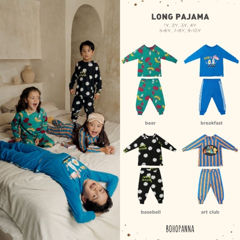 Bohopanna Long Pajama | Boho Panna Baju Tidur x Disney Piyama Anak
