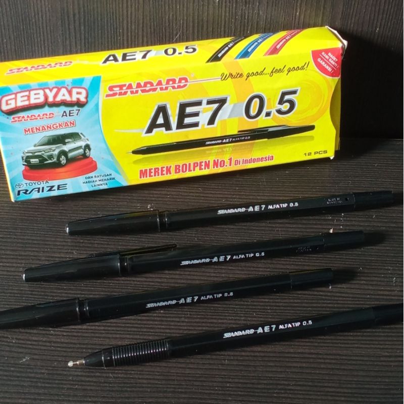 

1 Pcs MURAH BOLPEN STANDARD AE7 0,5m Hitam