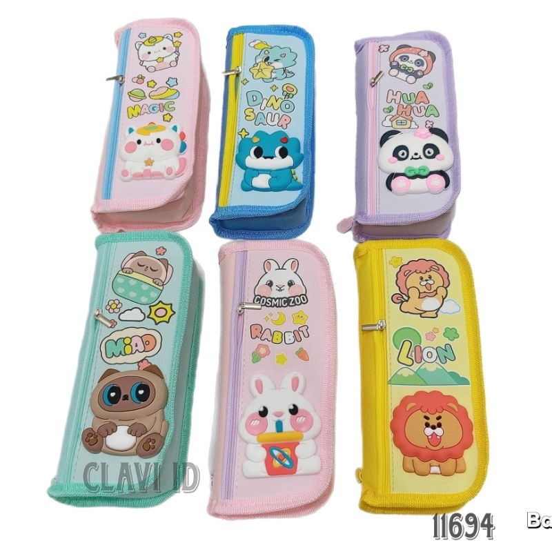 

Kotak Pensil Kain 2 Sleting Timbul Squishy Pencil Case Tempat Pensil