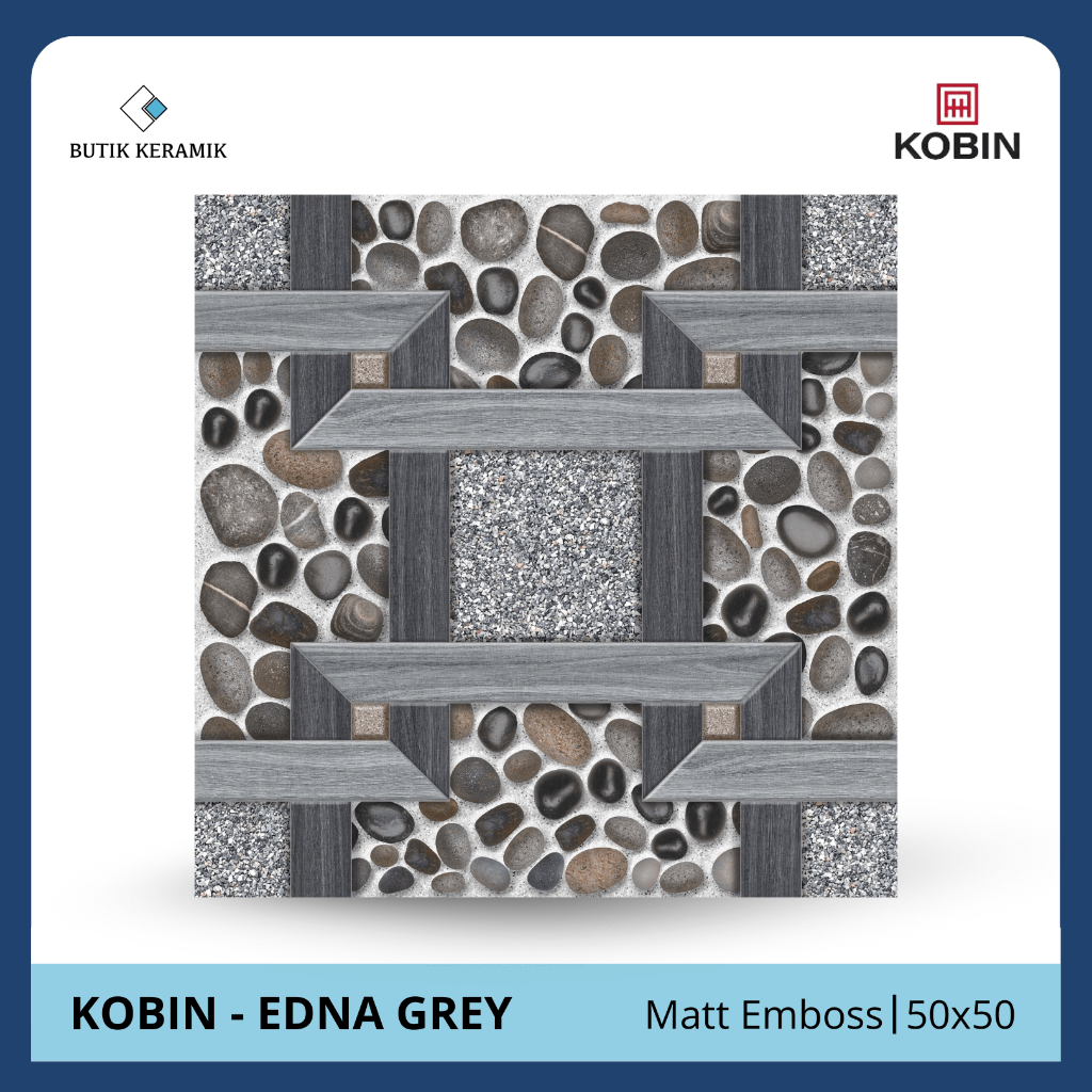 Keramik 50x50 Matt Emboss | Kobin | Edna Series | Matt Emboss | Grade A / KW 1 | Keramik Lantai I Ke