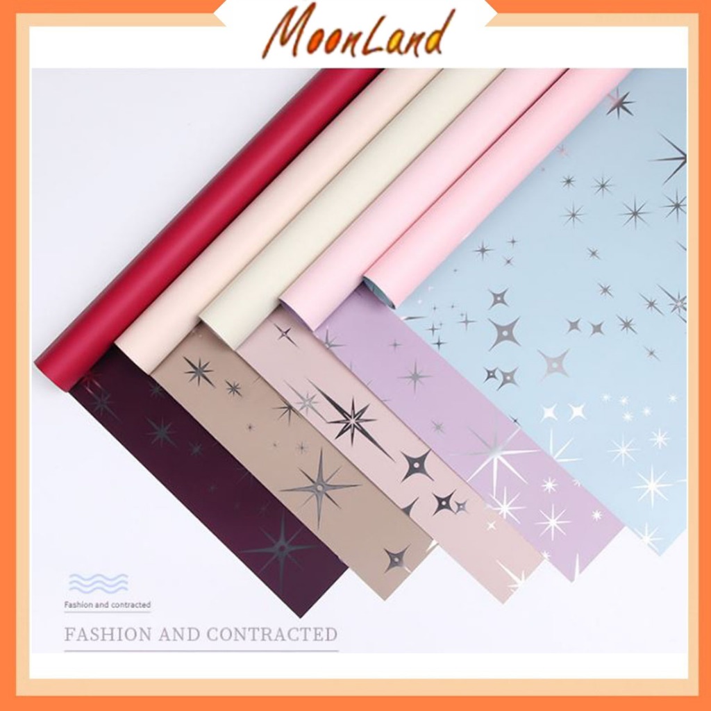 

20 Lembar Kertas buket bunga bintang sprinkle 2 warna bicolor flower wrapping KB6022
