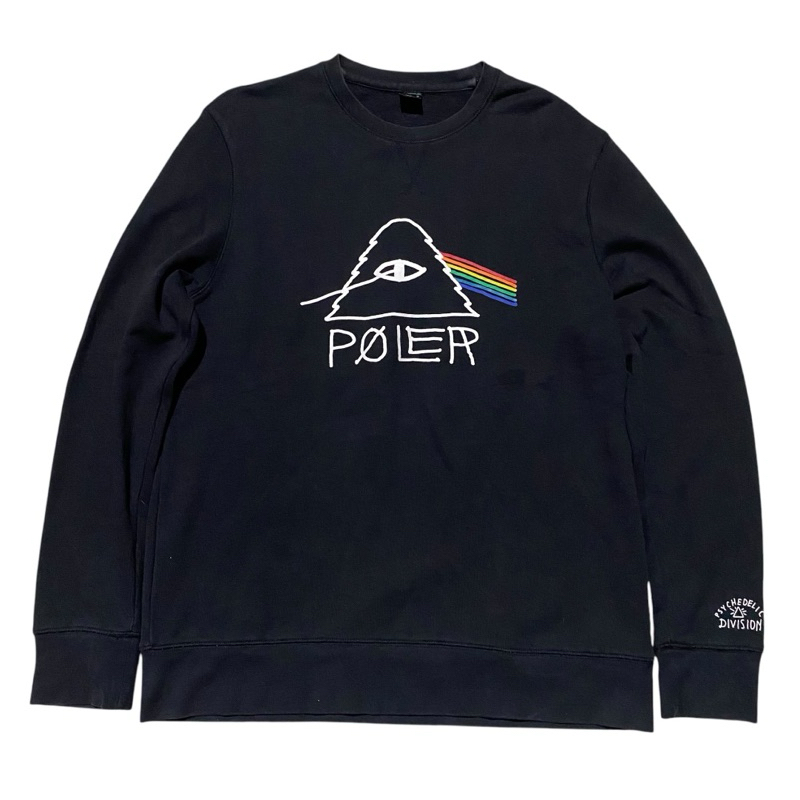 Poler skate psychedelic division black crewneck